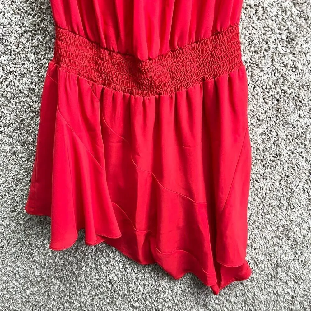 Amanda Uprichard Dress Women’s Small Red Ariella‎ Off-Shoulder Asymmetrical Mini